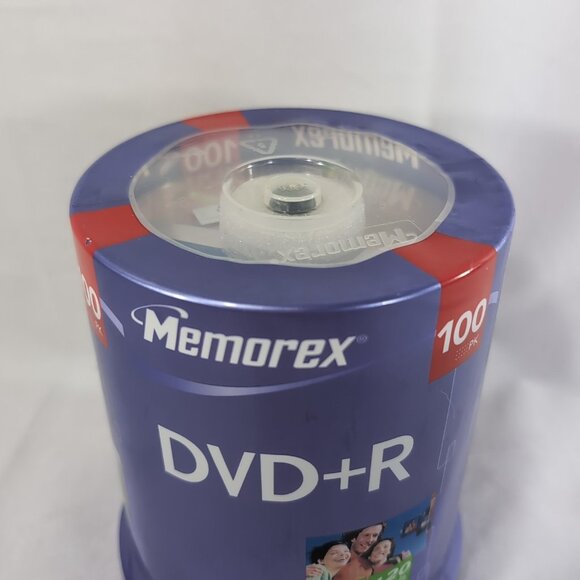 Memorex DVD+R 100 Pack 120 min 2008 4.7 GB 16x Spindle Recordable Blank Disc NEW - Picture 2 of 7